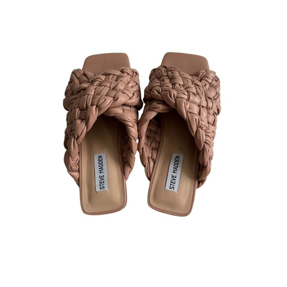 STEVE MADDEN Llarina Tan Braided Slide Sandals Size 8 - Picture 2 of 7